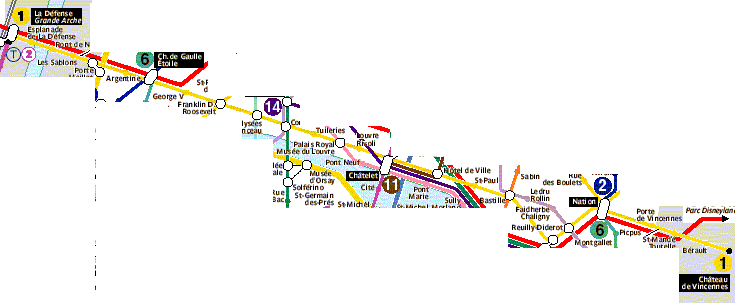 paris metro map zones. The Metro is composed of 14